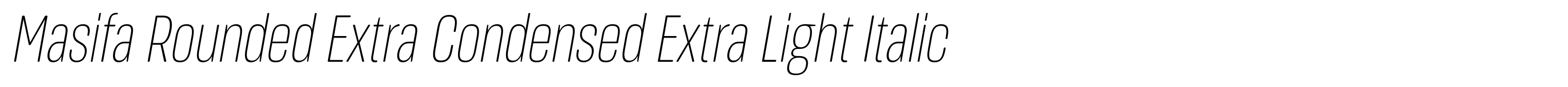 Masifa Rounded Extra Condensed Extra Light Italic